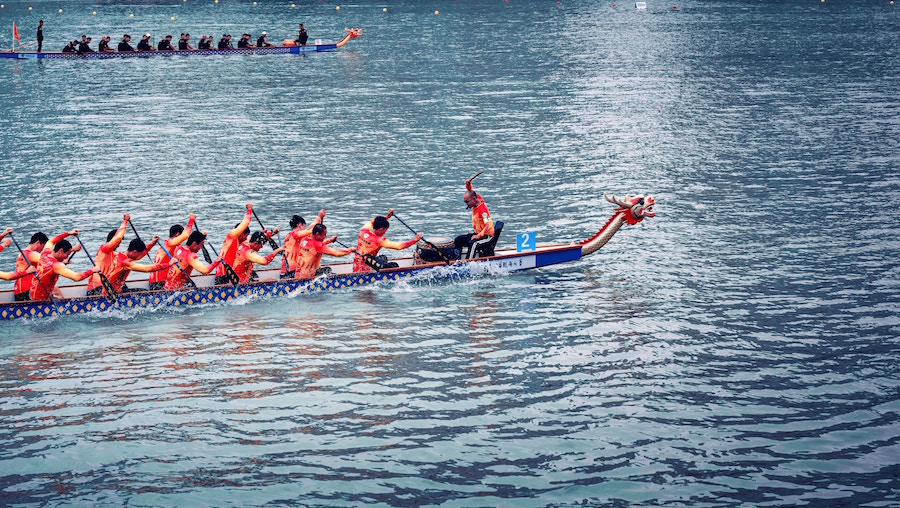 Dragon boats at fall festivals in Philly.