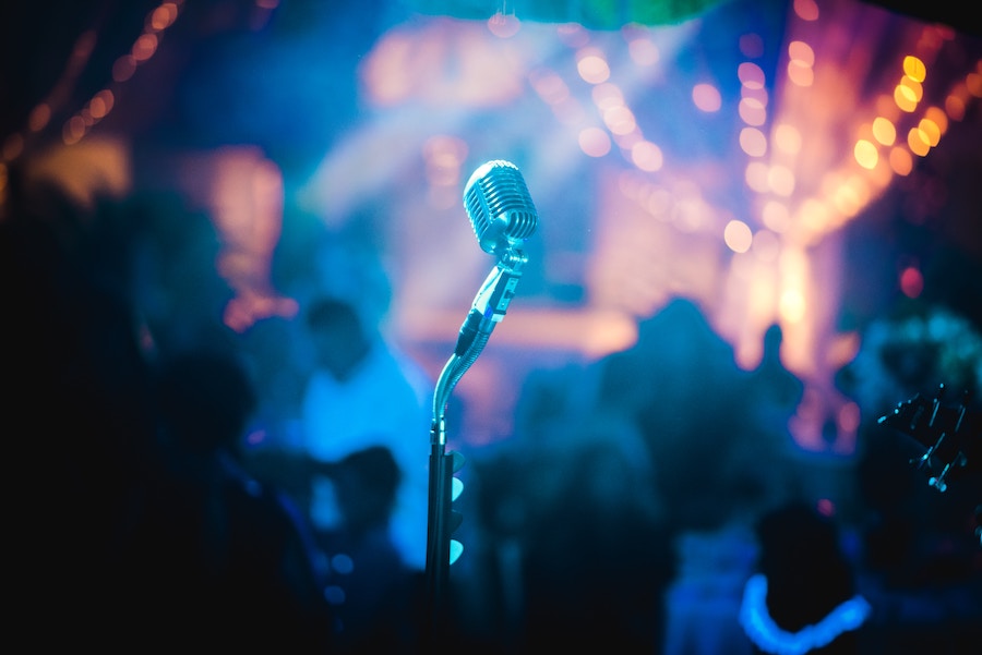 Microphone at music venue